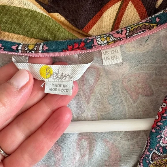 Boden Jersey Midi Tea Dress in Chesapeake Bay Paisley Size 8 - Picture 6 of 10